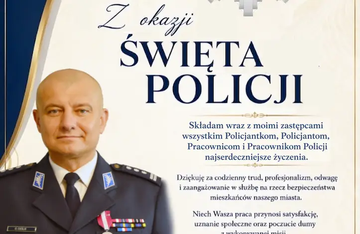 Życzenia od Kierownictwa Komendy Miejskiej Policji w Wałbrzychu z okazji Święta Policji