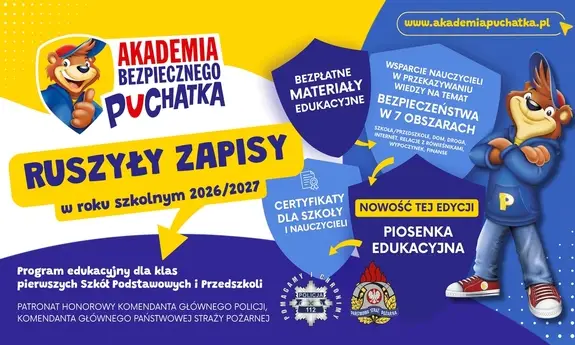 Trwają zapisy do Akademii Bezpiecznego Puchatka – bezpłatnego programu edukacyjnego dla dzieci