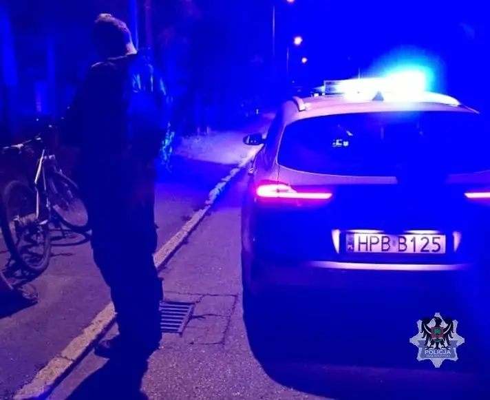 Kontrola nietrzeźwych rowerzystów w Jedlinie-Zdroju