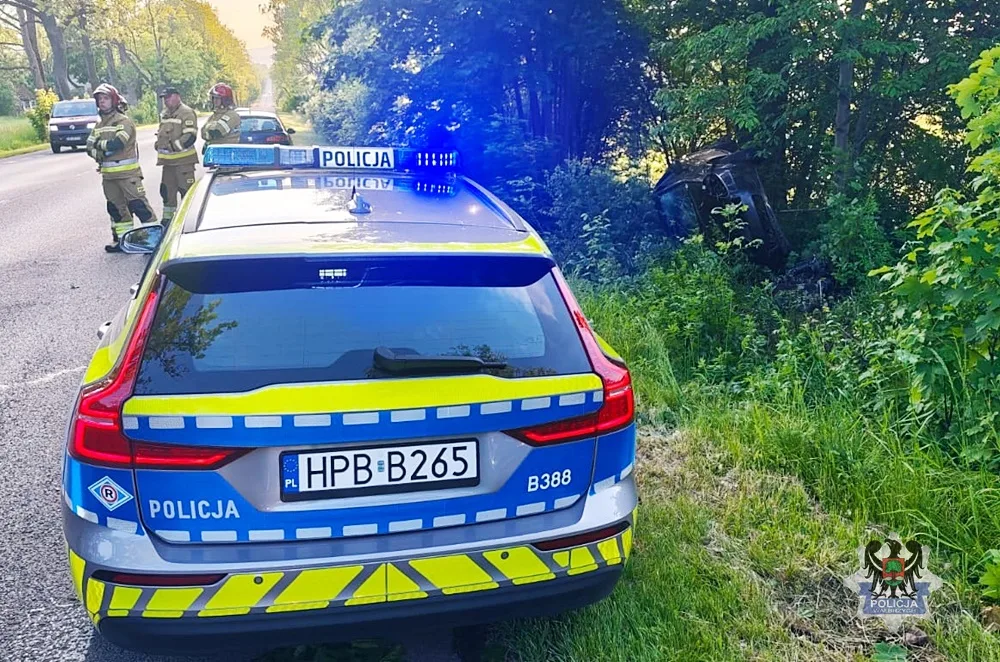 Kolizja drogowa spowodowana nadmierną prędkością w Borównie