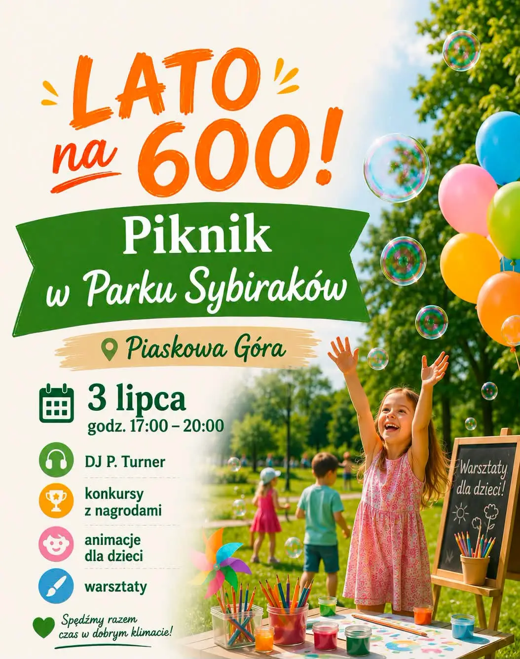 Piknik w Parku Sybiraków zaplanowany na 3 lipca